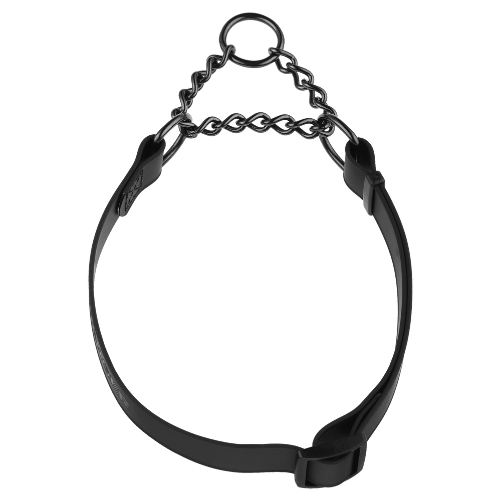 Biothane® Adjustable collar with pull-through black chain 40-65cm
