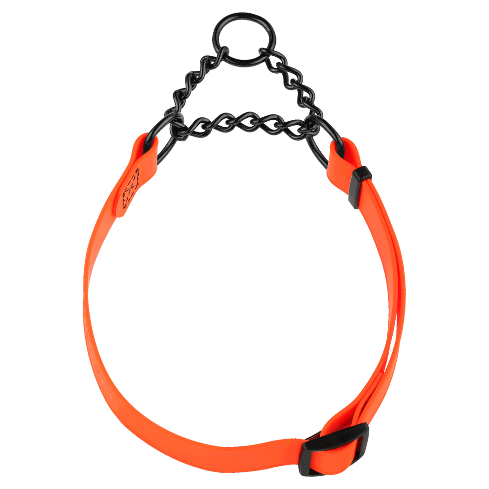 Biothane® Adjustable collar with pull-through black chain 40-65cm - Image 7