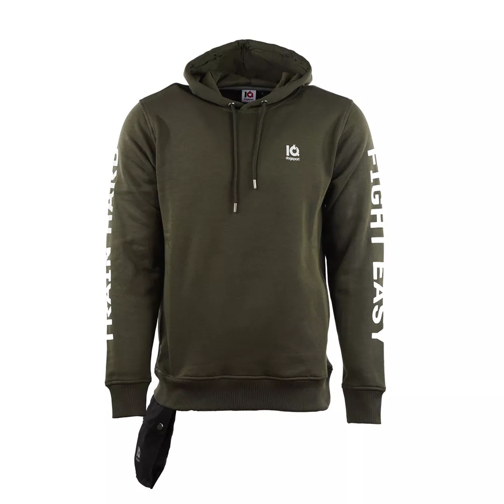 IQ Þjálfunar hettupeysa "Train hard" Unisex Olive - Image 2