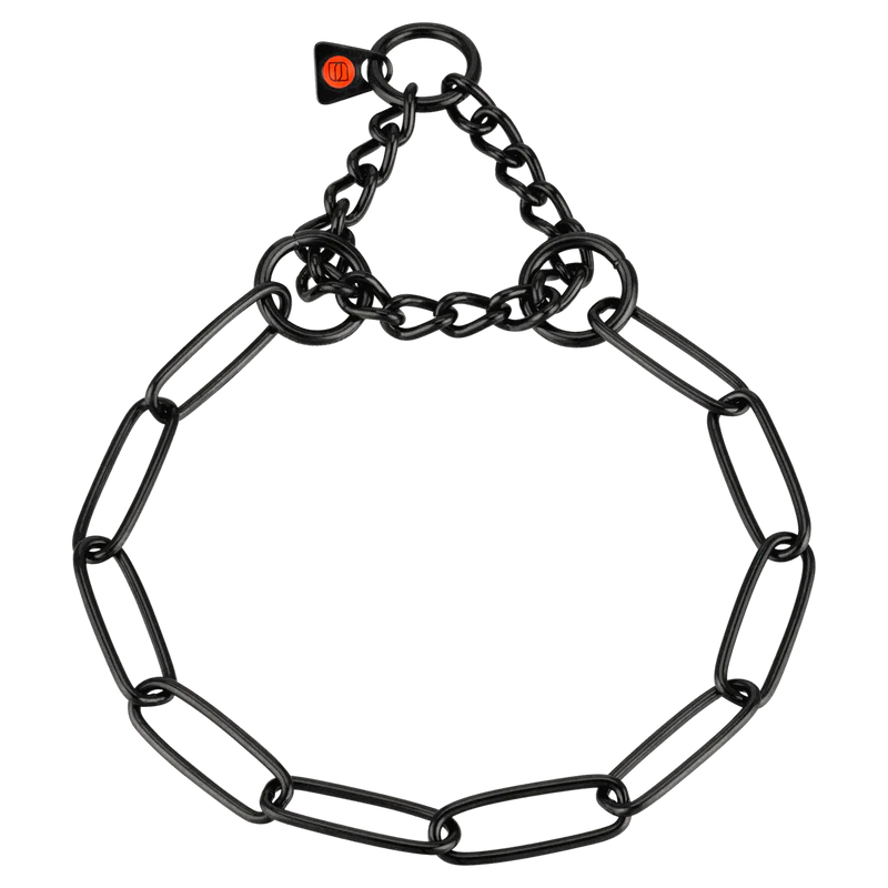 Sprenger hálsól, með takmörkun - Riðfrítt stál svört, 3.0 mm