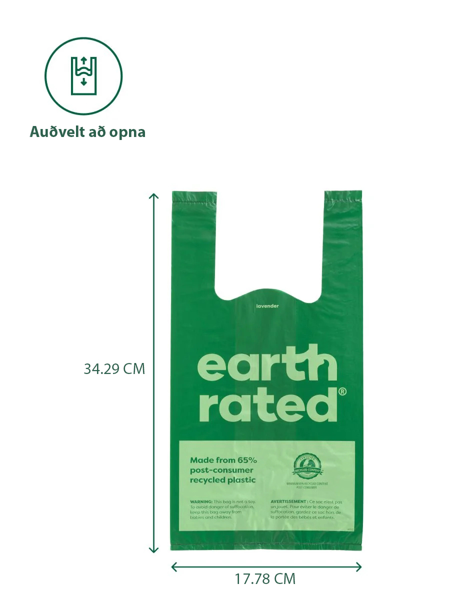 Earth Rated pokar með handföngum án ilms – 120stk - Image 3
